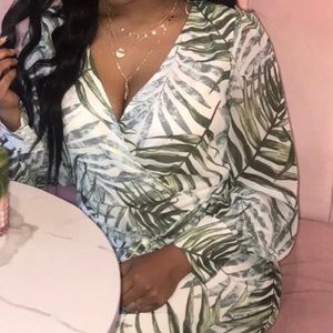 Jumpsuit with plant print